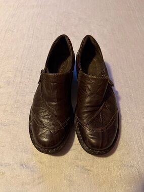 Clarks Dark Brown Leather Slip-On Loafers